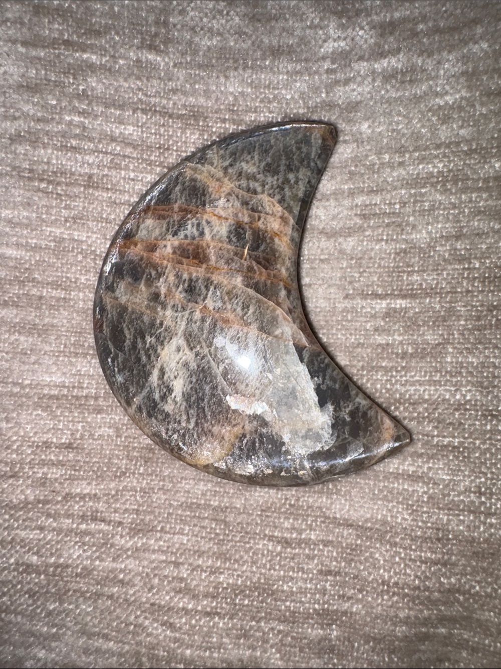 Polished Crescent Moon Stone Palm Stone